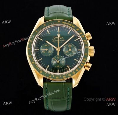 2022 New Omega Speedmaster Moonwatch Moonshine Gold & Green Cal.3861 Watch Super Clone